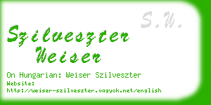 szilveszter weiser business card